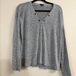Rails Leigh Melange Grey Studded Women’s Long Sleeve V-Neck Size M